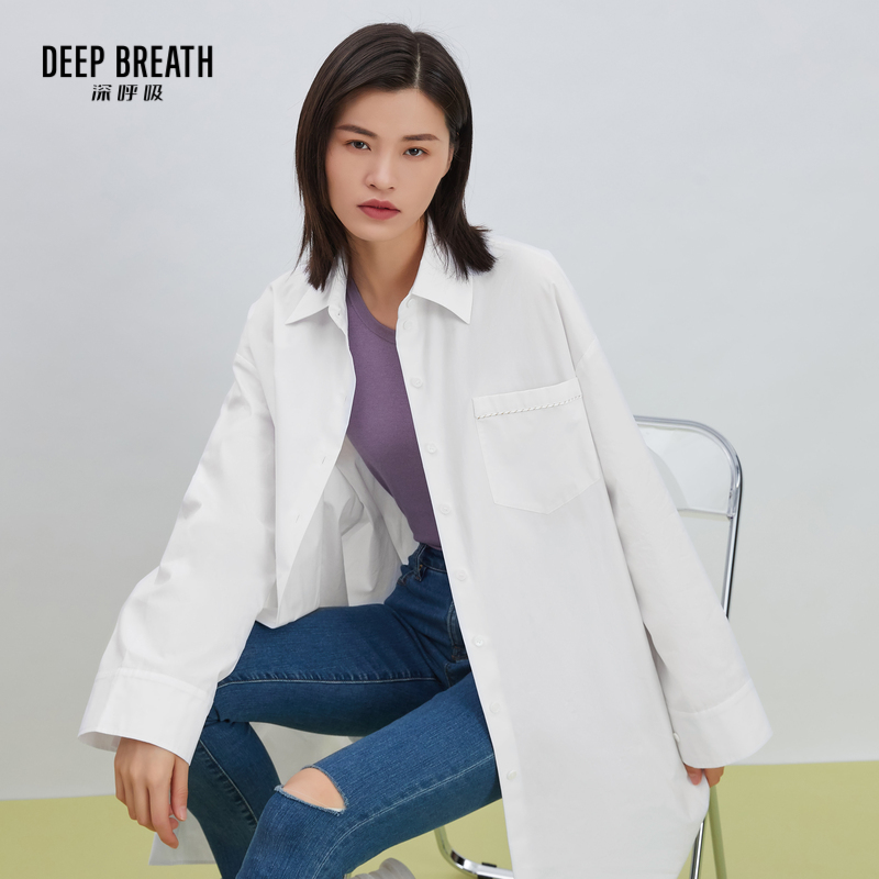 DEEP BREATH深呼吸女装 廓形长袖衬衫连衣裙8300126