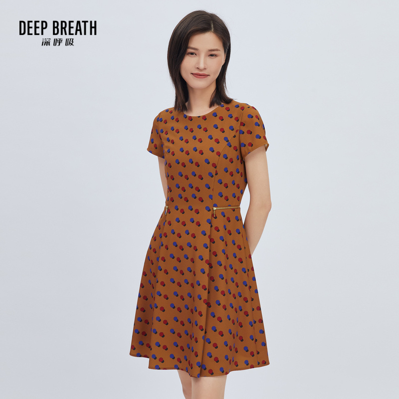 DEEP BREATH深呼吸女装 短袖装饰拉链连衣裙8500057-1