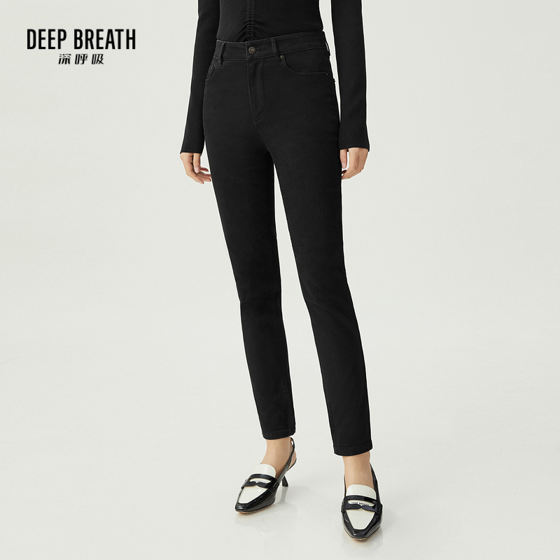 DEEP BREATH深呼吸女装  九分小脚裤简约牛仔裤A100190