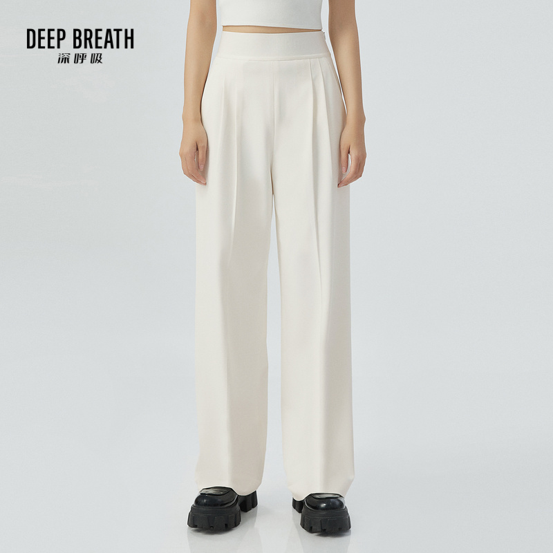 DEEP BREATH深呼吸女装  松紧腰高腰巴黎裤休闲裤西裤长裤A100253