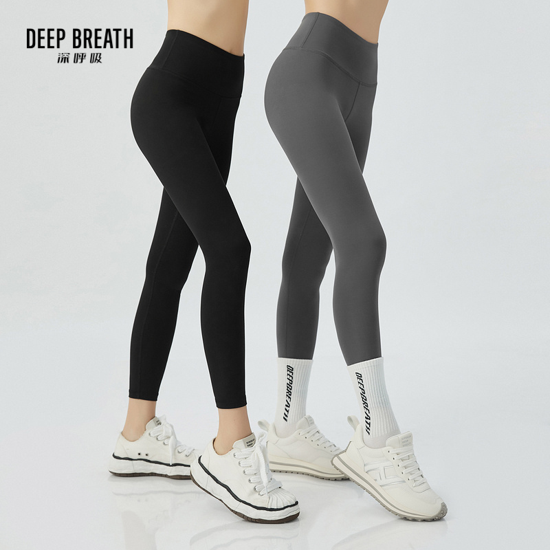 DEEP BREATH深呼吸女装 高腰瑜伽裤鲨鱼裤高弹力休闲打底长裤A100258