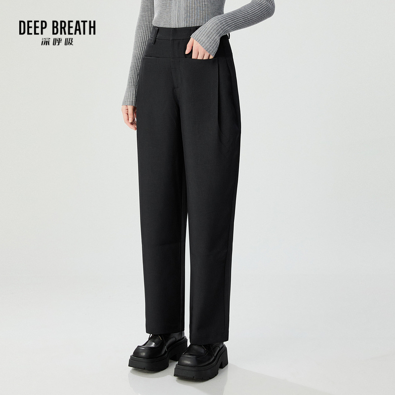 DEEP BREATH深呼吸女装 高腰造型直筒香蕉裤休闲长裤A100408