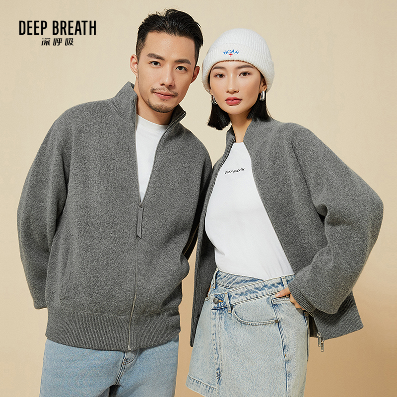 DEEP BREATH深呼吸情侣装 羊毛羊绒开衫男女情侣装A401046-A401057