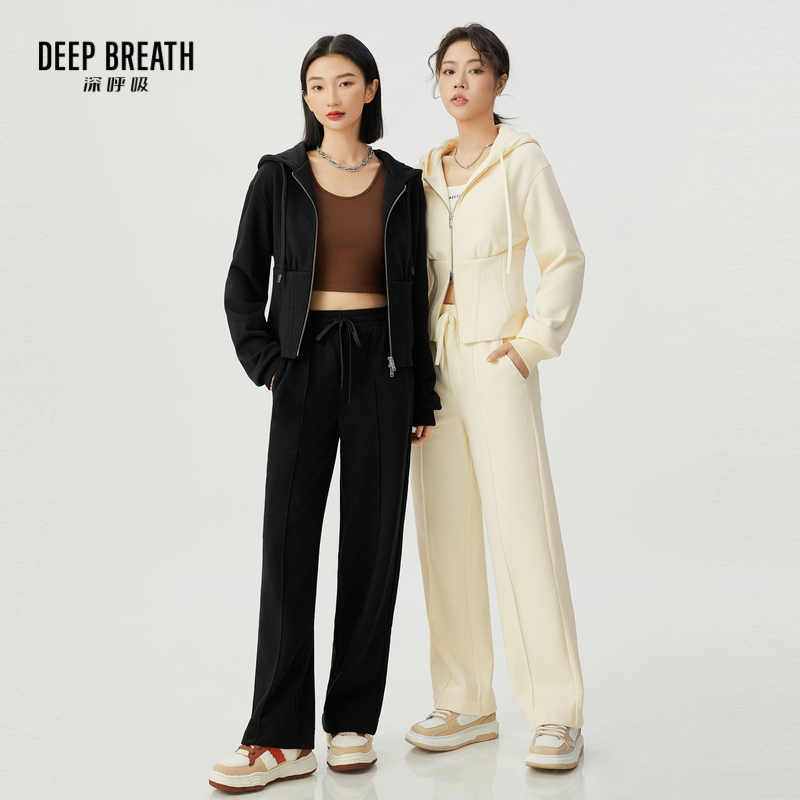 DEEP BREATH深呼吸女装 连帽卫衣外套休闲裤套装A401058-A100321