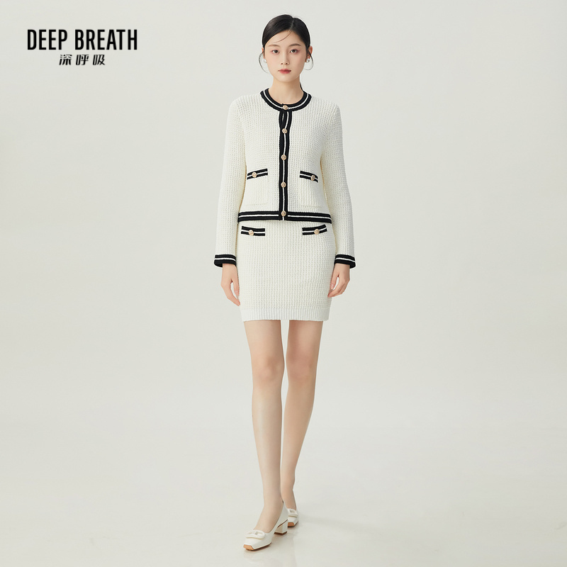 DEEP BREATH深呼吸女装 小香外套半身裙针织套装A401088-A200253