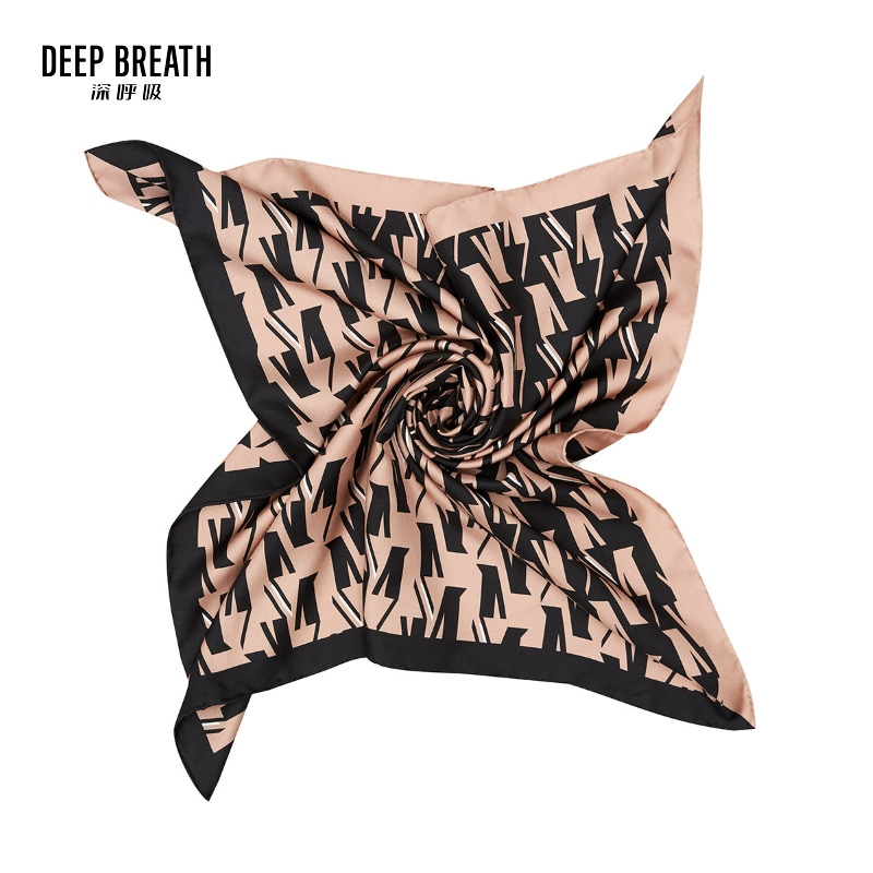 DEEP BREATH深呼吸配饰 拼色复古桑蚕丝丝巾千鸟格方巾A800093