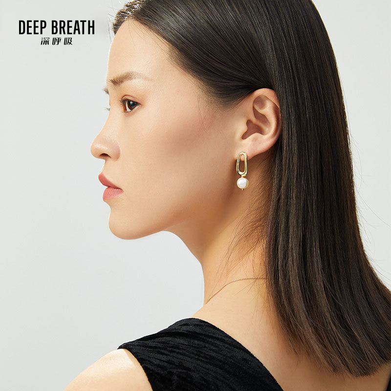 DEEP BREATH深呼吸配饰  简约淡水珠耳环耳饰A900138