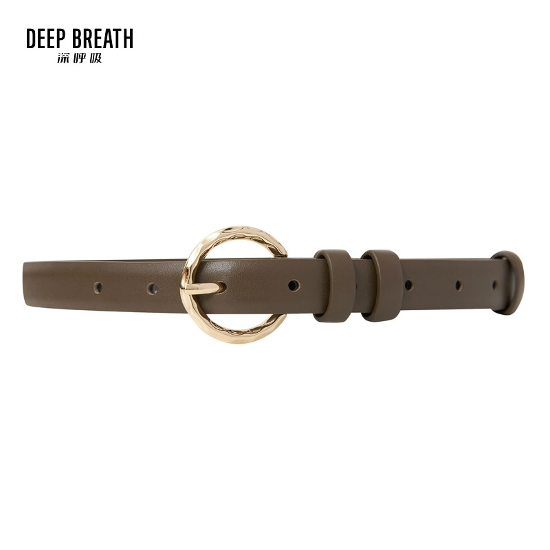 DEEP BREATH深呼吸配饰 经典圆扣头层牛皮真皮皮带配饰A900173