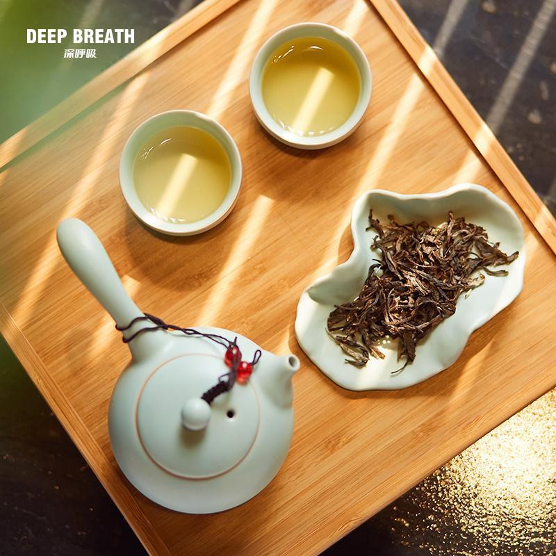 DEEP BREATH深呼吸 云南老曼峨普洱茶叶（生茶）1803   古树茶王生茶饼357g礼盒装  AR10027
