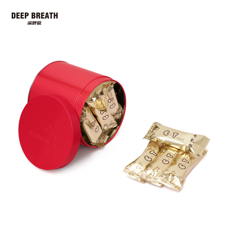 【DEEP BREATH深呼吸CT招牌】牛轧糖红/蓝罐装25颗250g巴旦木牛轧糖零食GN100
