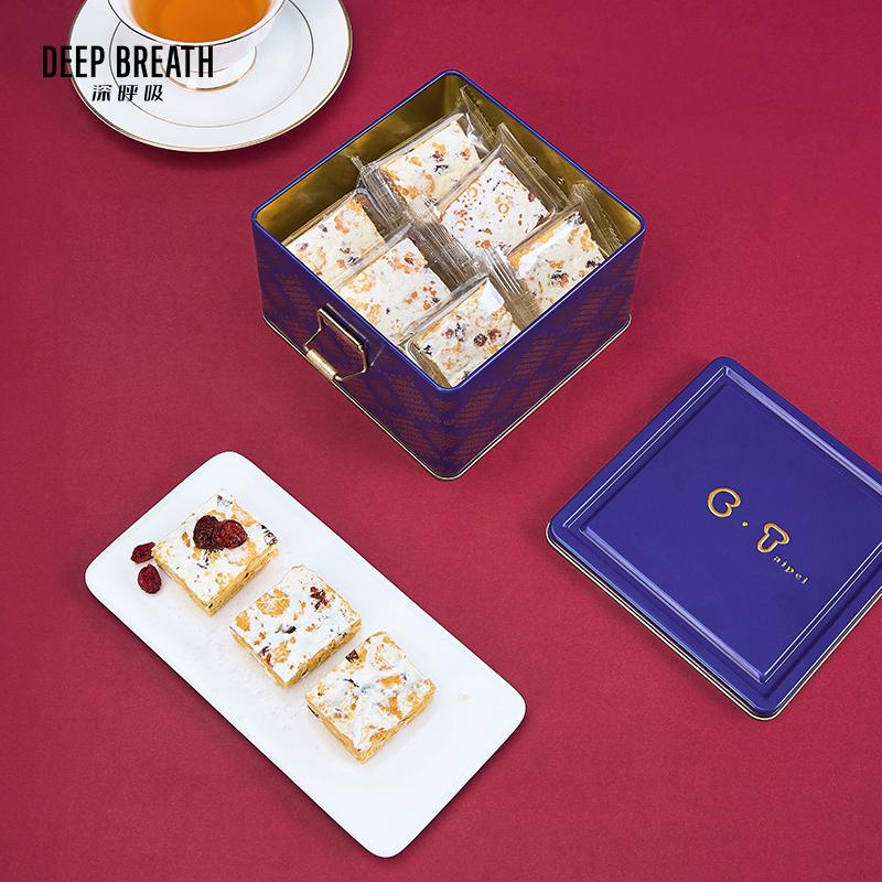 DEEP BREATH深呼吸雪花酥蔓越莓味曲奇休闲零食礼盒方盒12颗装240g AR11056