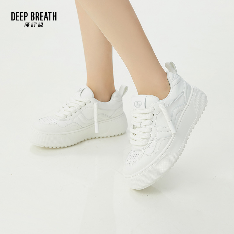 DEEP BREATH深呼吸女鞋 厚底一脚蹬时尚百搭面包鞋板鞋AX12262