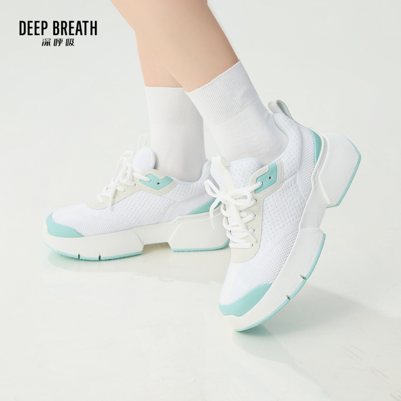 DEEP BREATH深呼吸女鞋 飞织低帮绑带商务休闲鞋女鞋AX12278