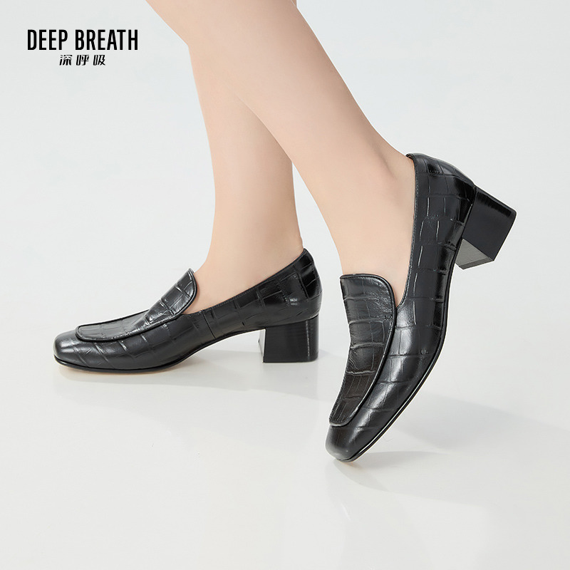 DEEP BREATH深呼吸女鞋 夏季英伦风个性通勤方头绅士鞋乐福鞋女AX13103