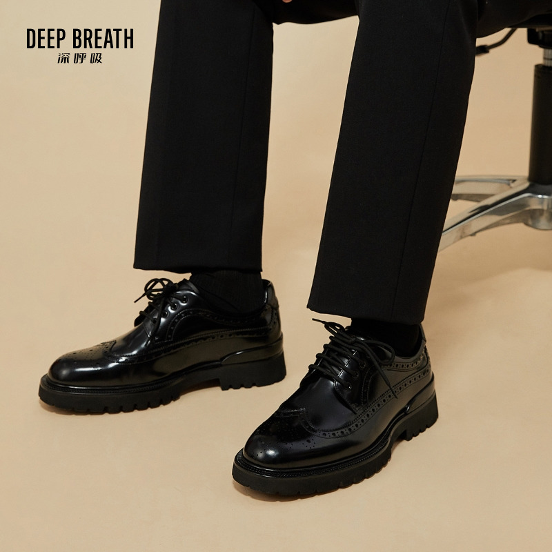 DEEP BREATH深呼吸&克雷斯丹尼&XL联名男鞋牛皮布洛克绑带商务皮鞋20037