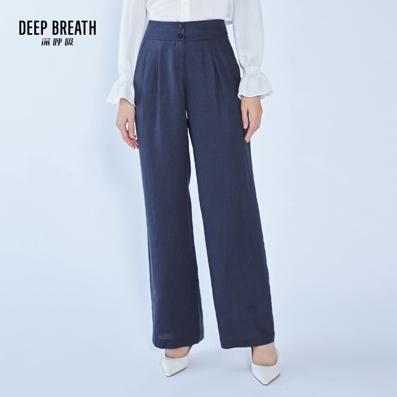DEEP BREATH深呼吸女装 亚麻阔腿裤8100014