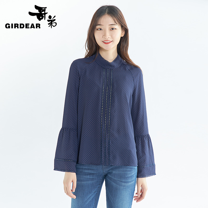 哥弟女装 波点长袖衬衫1300294