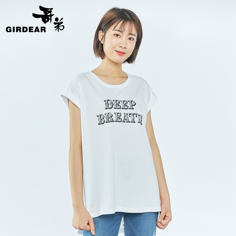 哥弟女装 圆领短袖字母T恤1300484