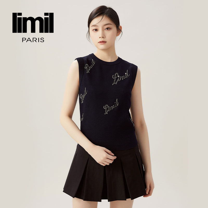 丽米儿limil   新款质感圆领钉珠针织衫9399045