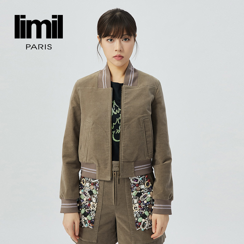 丽米儿limil  潮牌异形钉珠夹克外套9400046