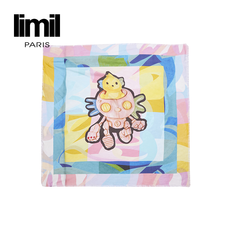 丽米儿limil 彩色卡通质感丝巾9800008