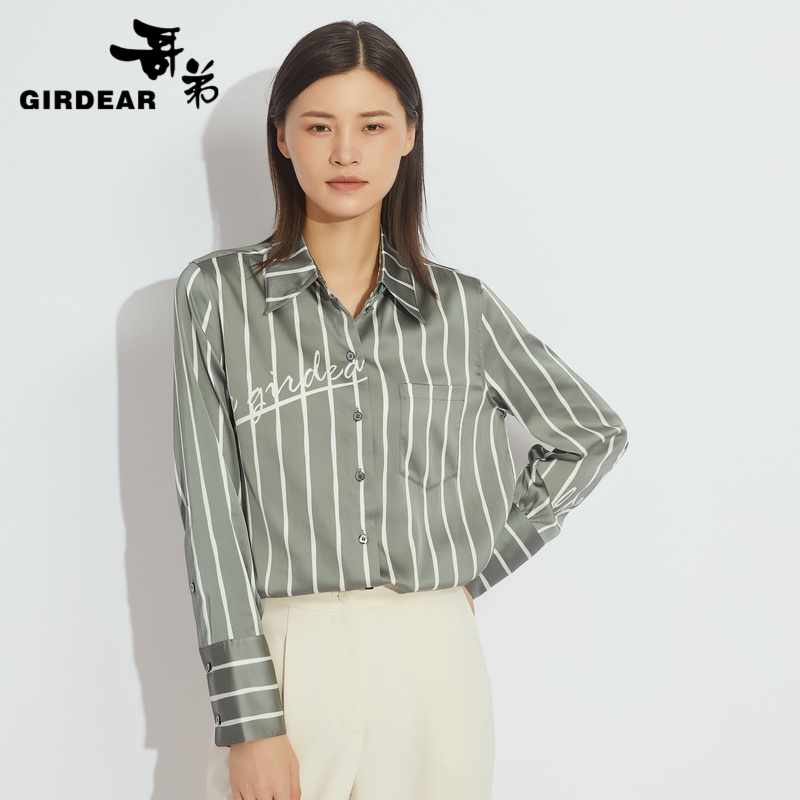 哥弟女装 翻领单排扣宽松衬衫1300246