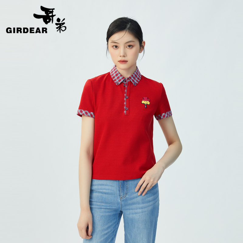 哥弟 马戏团拼接设计感Polo衫1300826