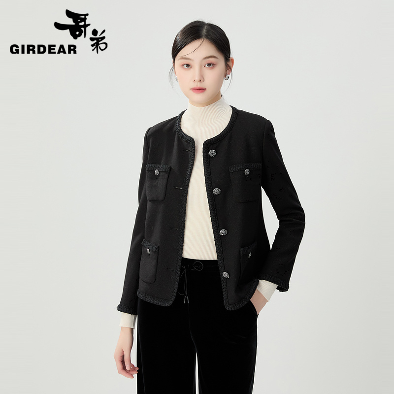 哥弟女装 气质小香风圆领外套1400042-G