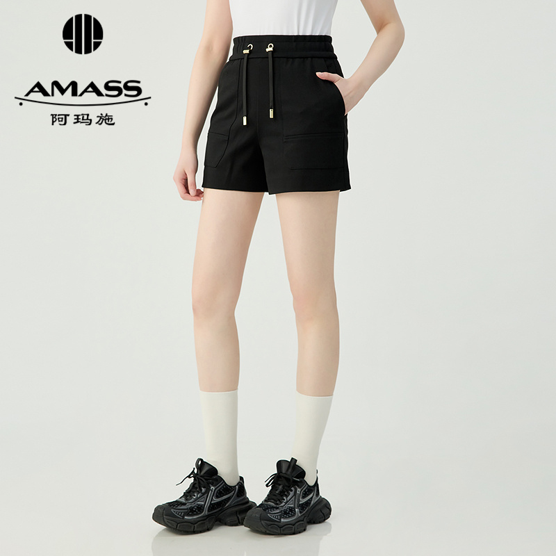 阿玛施AMASS 舒适休闲抽绳松紧腰短裤510007