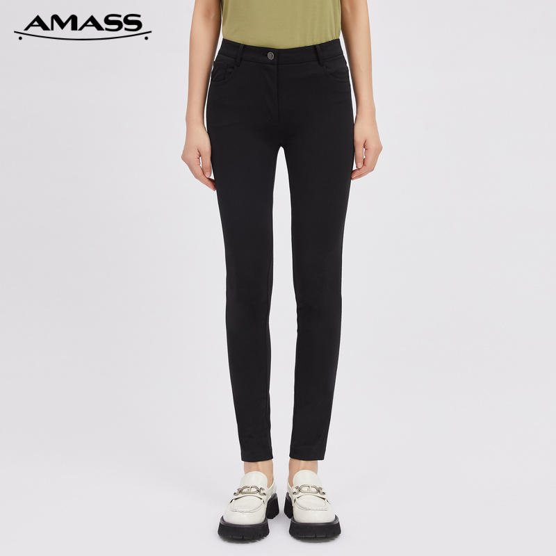 AMASS阿玛施 高腰弹力瑜伽小黑裤5100264-4