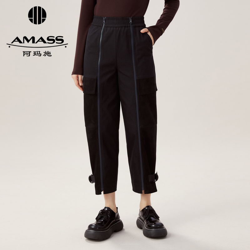 AMASS阿玛施 个性潮流拉链设计长裤5100358