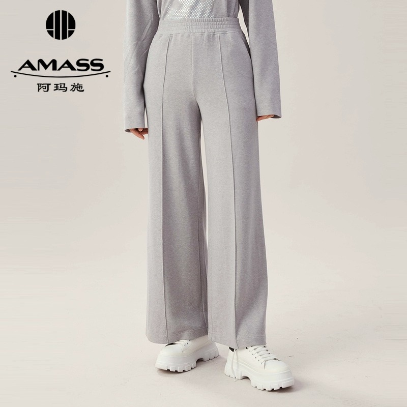 AMASS阿玛施 休闲松紧腰直筒长裤显瘦5100360-2