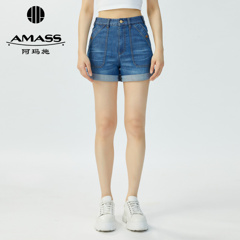 AMASS阿玛施 经典牛仔短裤休闲裤女5100380