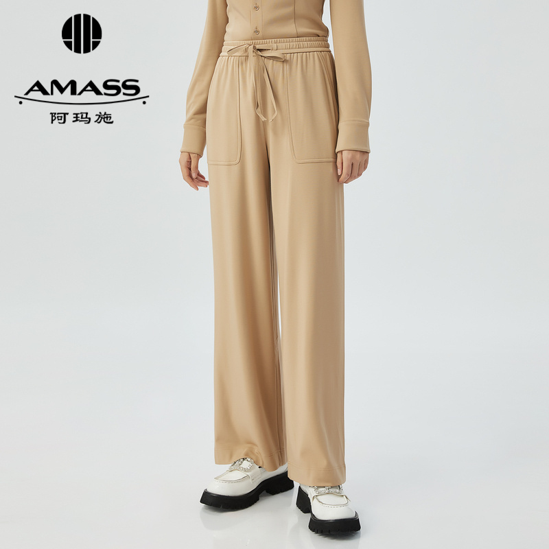 AMASS阿玛施 松紧腰直筒长裤5100386