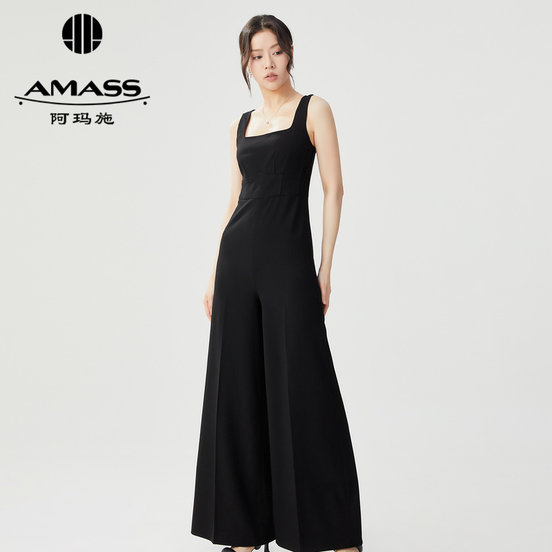 AMASS阿玛施 气质百搭方领无袖连体裤 5100408-2
