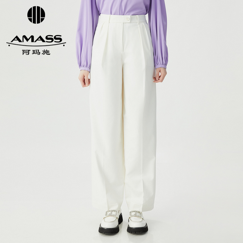 阿玛施AMASS 舒适透气品质感直筒西装裤5100549