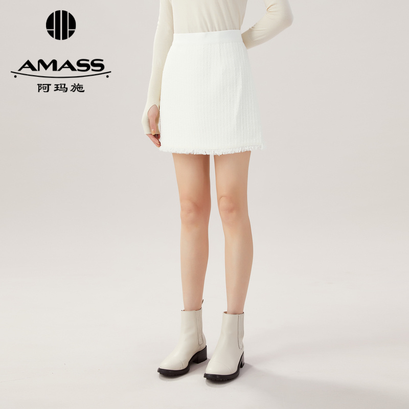 AMASS阿玛施 气质小香风花呢A版短裙5200336