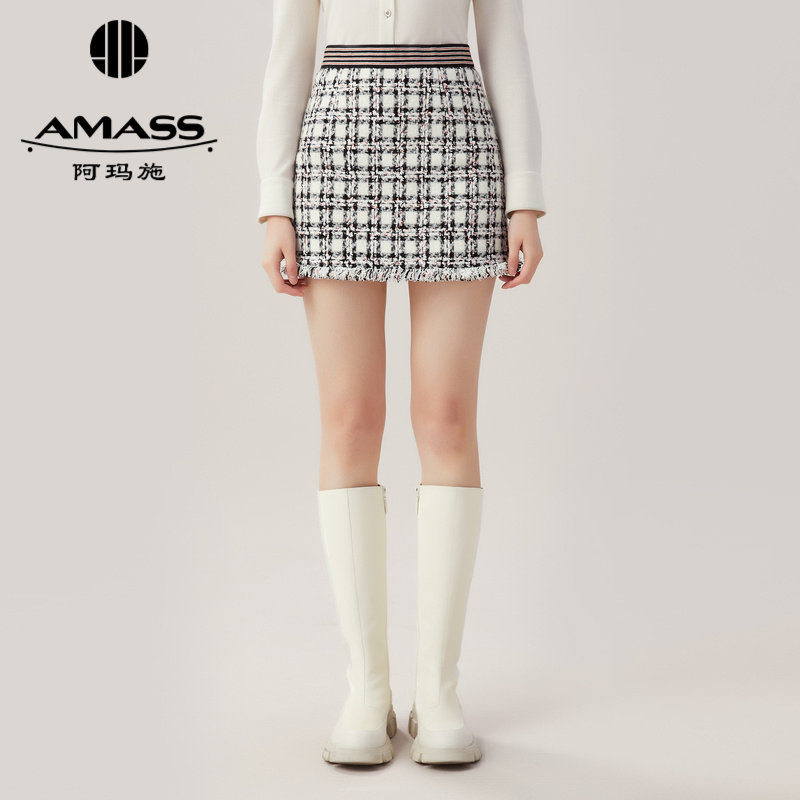 AMASS阿玛施 小香风花呢A版短裙5200336