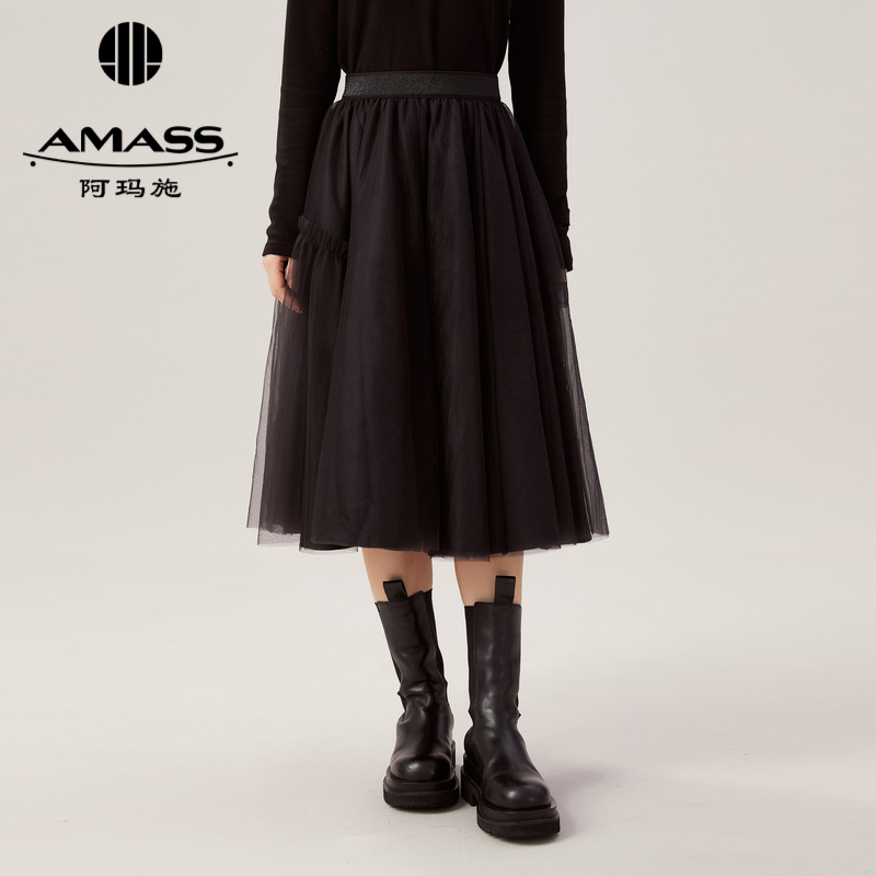 AMASS阿玛施松紧腰蒙娜丽莎半身纱裙5200383