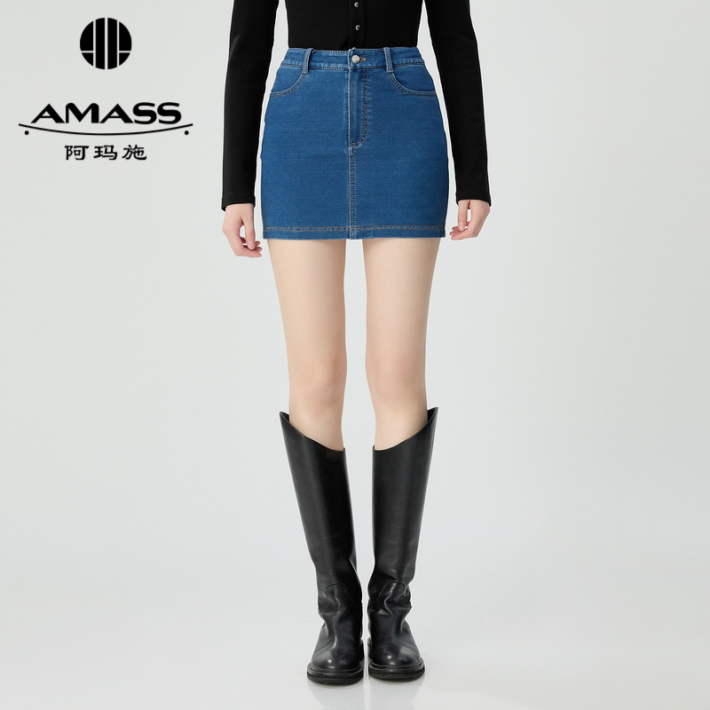 阿玛施AMASS 超短迷你辣妹风牛仔包裙5200461