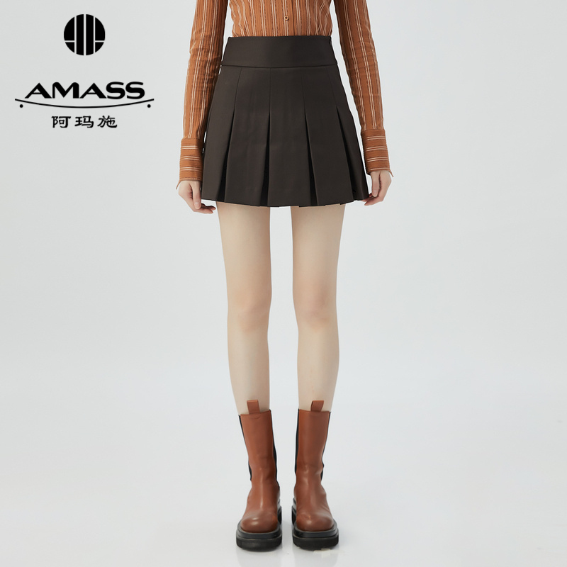 阿玛施AMASS 减龄学院风百褶短裙5200471