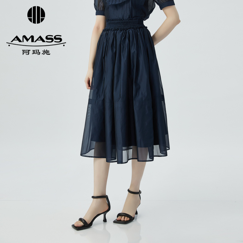 阿玛施AMASS 松紧腰高级质感半身长裙5200483