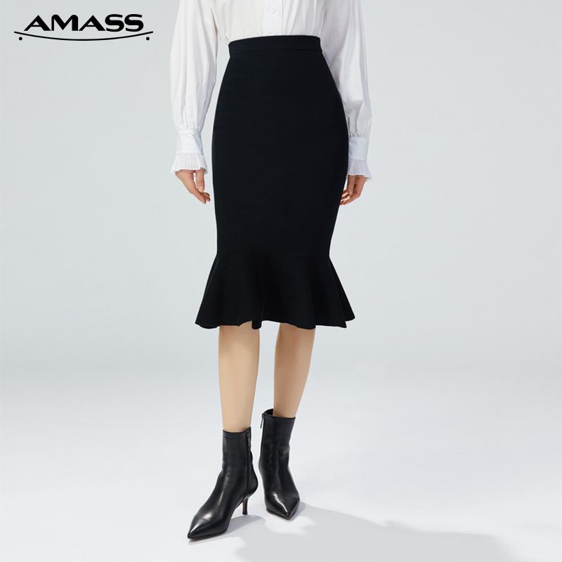 AMASS阿玛施 包臀鱼尾针织裙半身裙5299010
