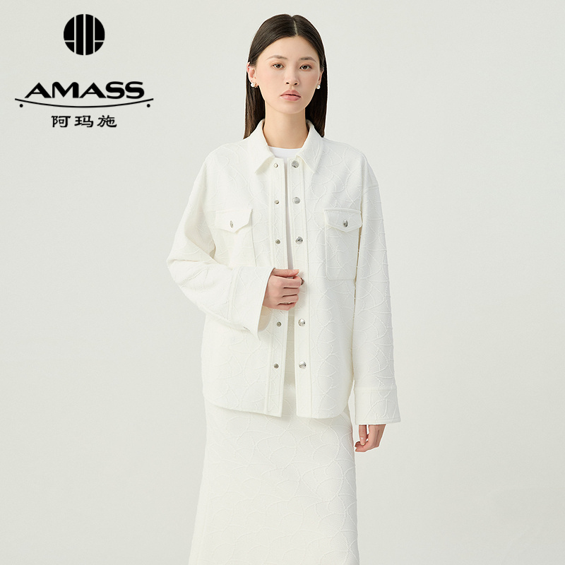 阿玛施AMASS 轻松自在舒适随性优雅肌理感衬衫530019