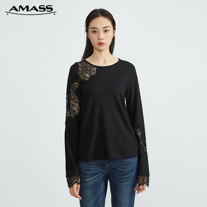 AMASS阿玛施 透视蕾丝羊毛长袖5300288