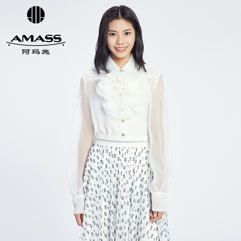 AMASS阿玛施 优雅通透大花衬衫5300315