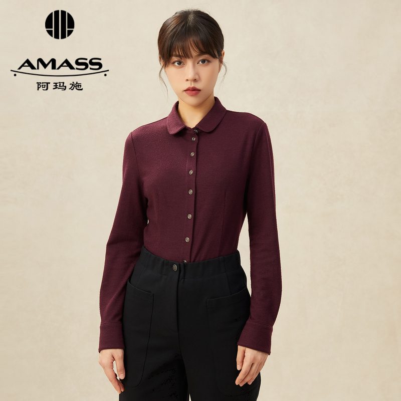 AMASS阿玛施 经典百搭羊毛衬衫5300528