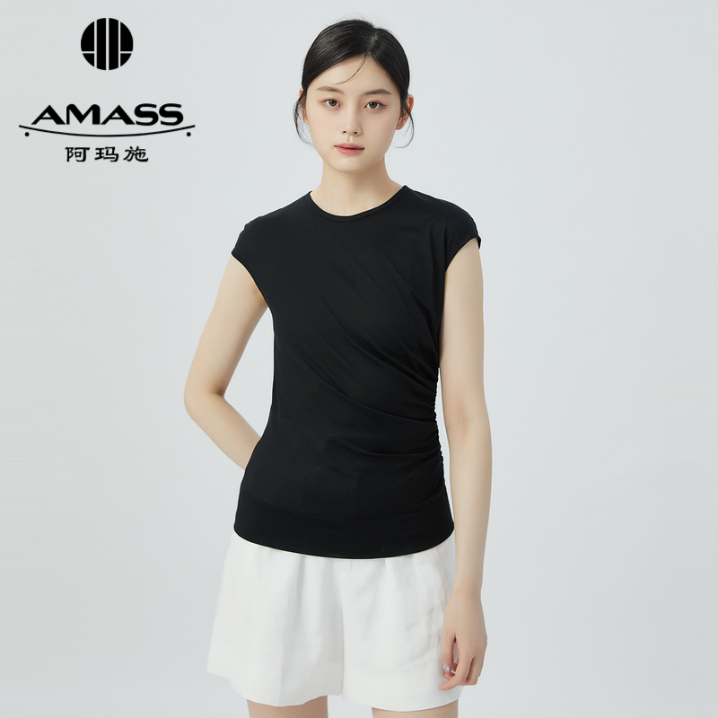 阿玛施AMASS 百搭显瘦女神气质无袖上衣5300615