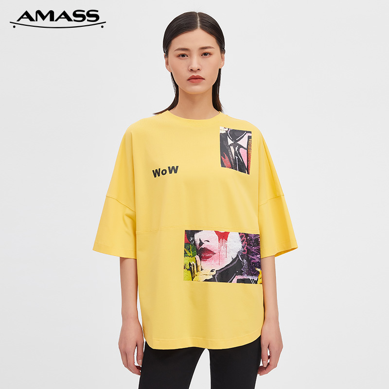AMASS阿玛施 涂鸦人生印花T恤5300651