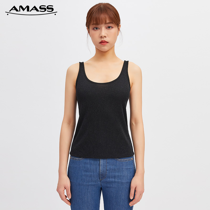 AMASS阿玛施 宽边细闪时尚背心5300725